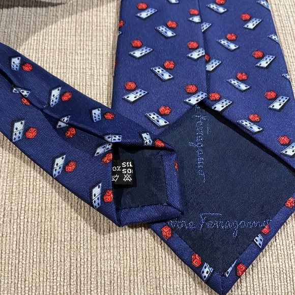 Dice and Dominoes Ferragamo Silk Tie - Picture 3 of 3